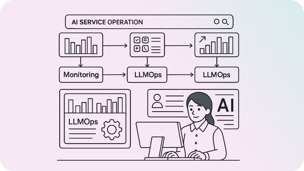 LG CNS AX Platform: AI service operations, monitoring, LLMOps. 운영·모니터링·거버넌스 레이어와 연결된다.